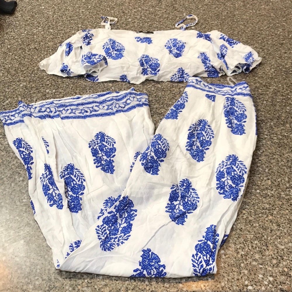 ☀️ 2 piece Sheln boho crop/ pant set- final price